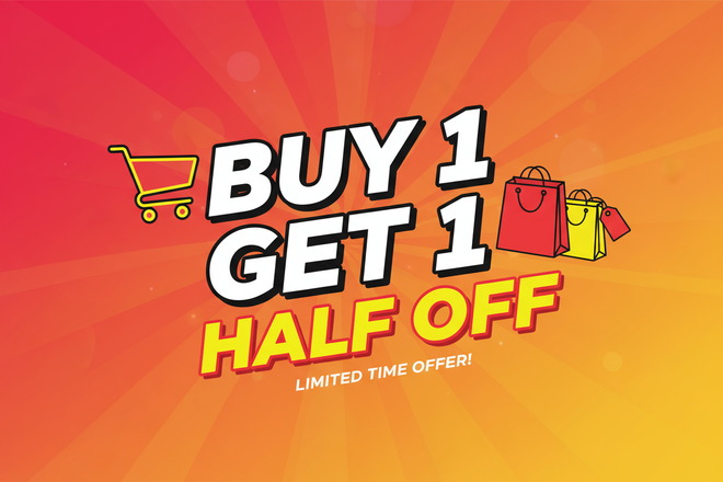 BUY ONE GET ONE HALF