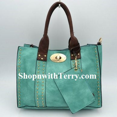 Handbag Bundle Set - Mint / Coffee Handle