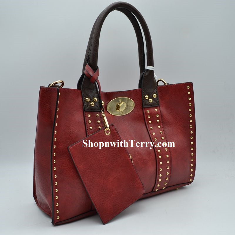 Handbag Bundle Set - Red / Coffee Handle