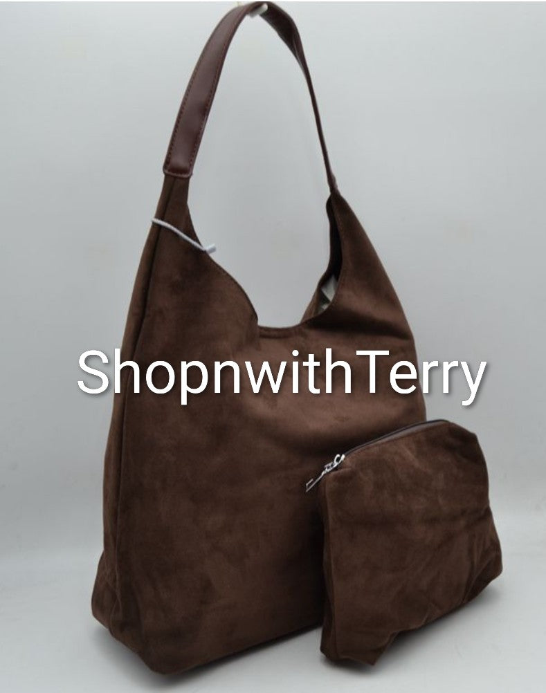 SUEDE HANDBAG BUNDLE 060 (COFFEE)