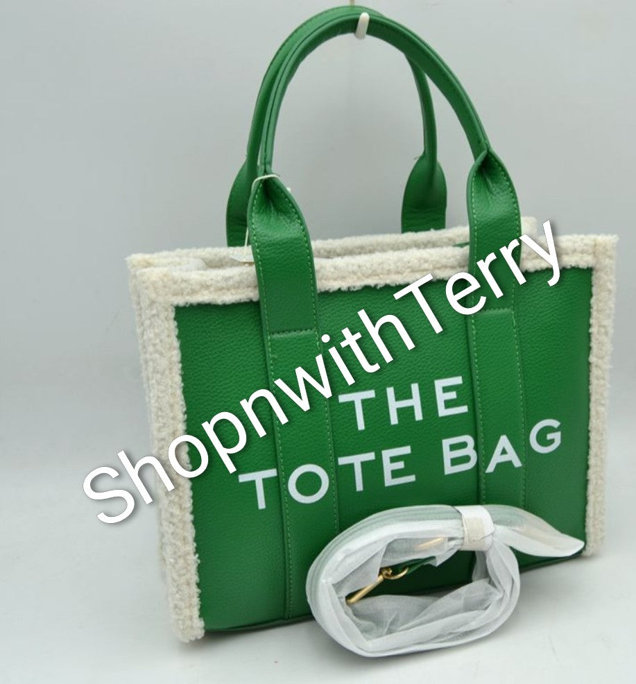 THE TOTE HANDBAG 11 (GREEN / WHT)