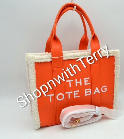 THE TOTE HANDBAG 11 (ORANGE / WHT)