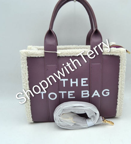 THE TOTE HANDBAG 11 (LAVENDER / WHT) - PURPLE