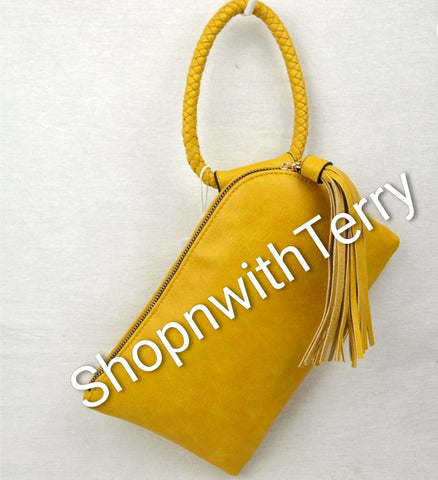 TASSEL WRIST HANDBAGS - Yellow