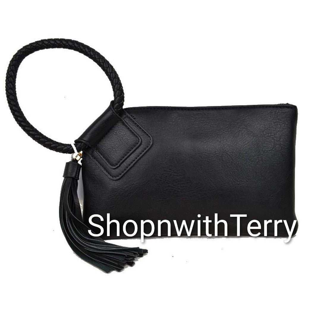 TASSEL WRIST HANDBAGS - Black