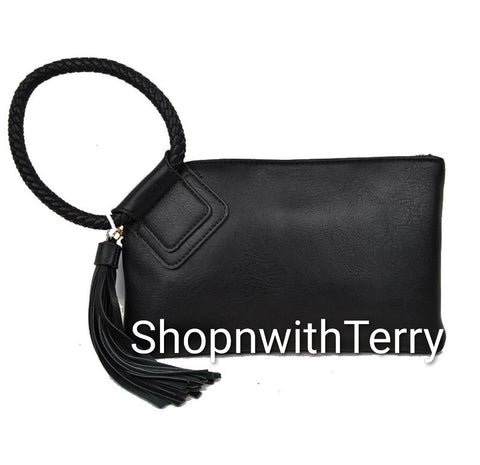 TASSEL WRIST HANDBAGS - Black