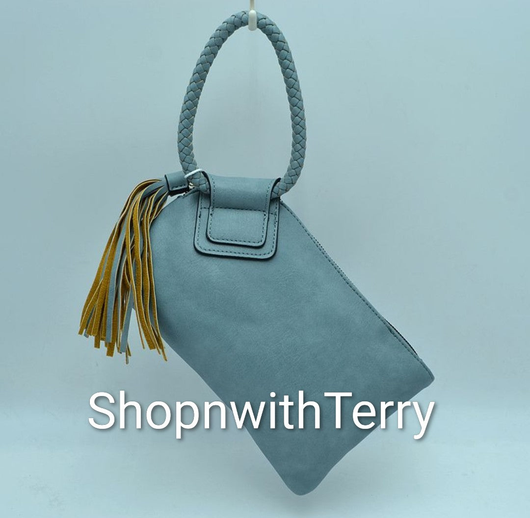 TASSEL WRIST HANDBAGS - Blue