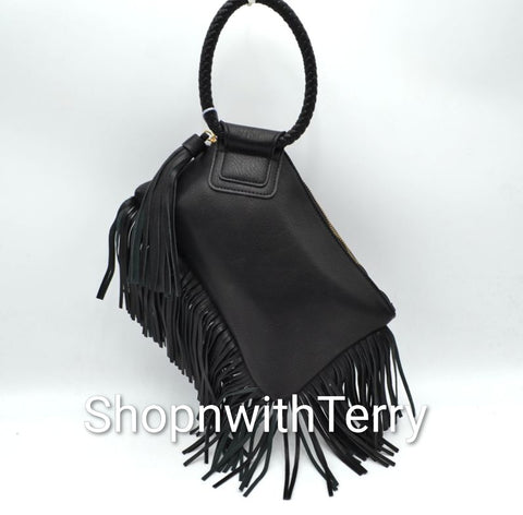 FRINGE WRIST HANDBAGS 78 (BLK)