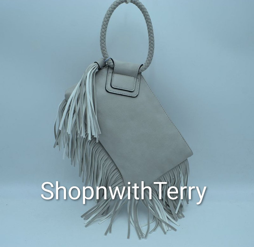 FRINGE WRIST HANDBAGS 78 (LT GREY)