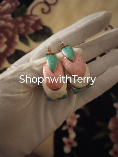Tri - Color Earrings