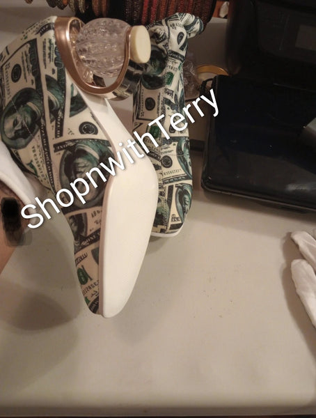 MONEY PRINT ANKLE BOOTS - 7.5