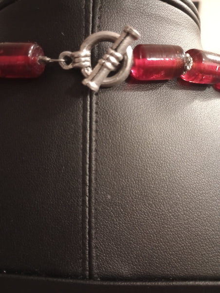 Red Lamp Bead Necklace Set